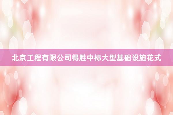 北京工程有限公司得胜中标大型基础设施花式